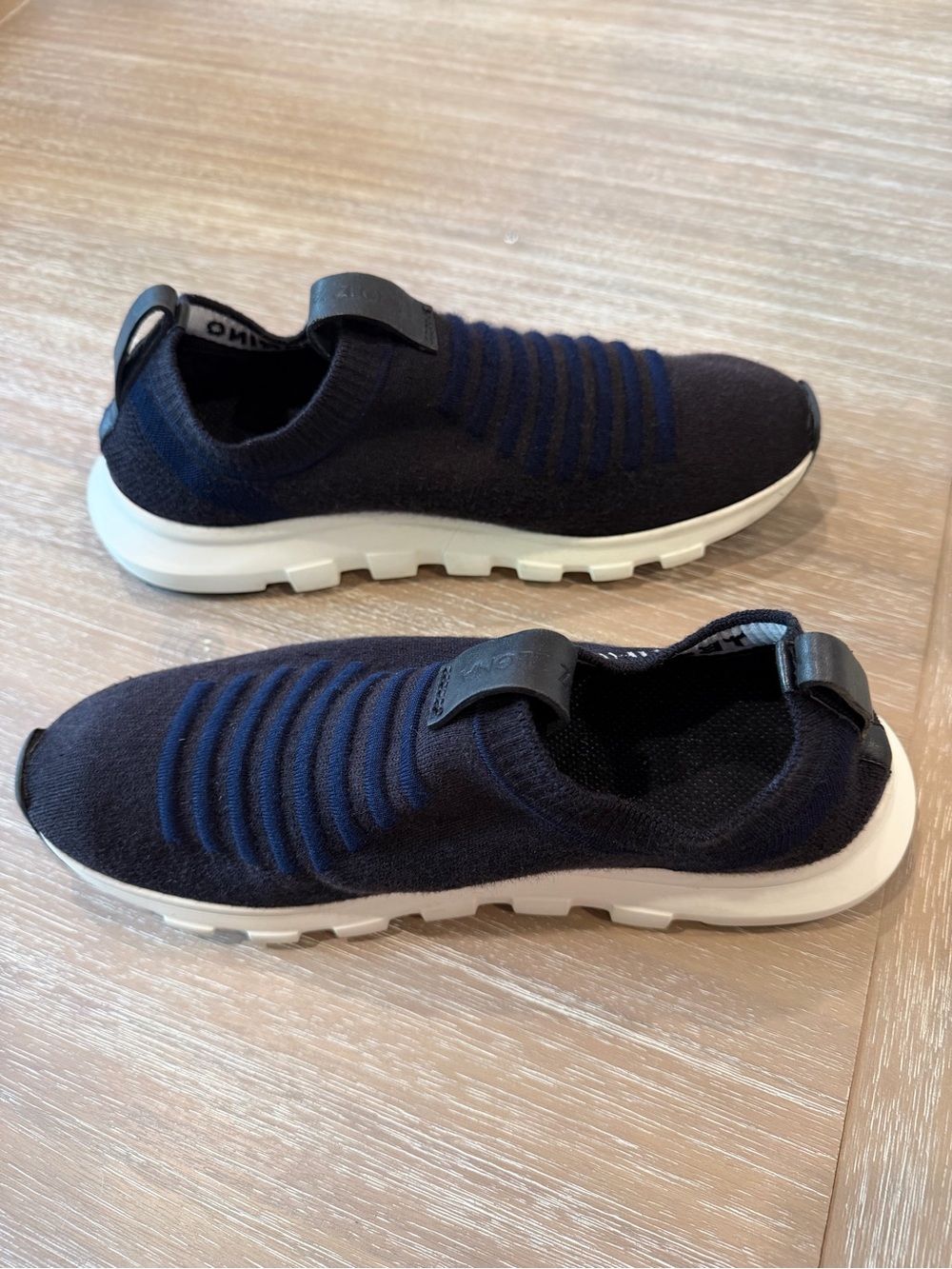 ZEGNA TECHMERINO Men’s Black/Navy Slip-On Casual Sneaker size 10.5